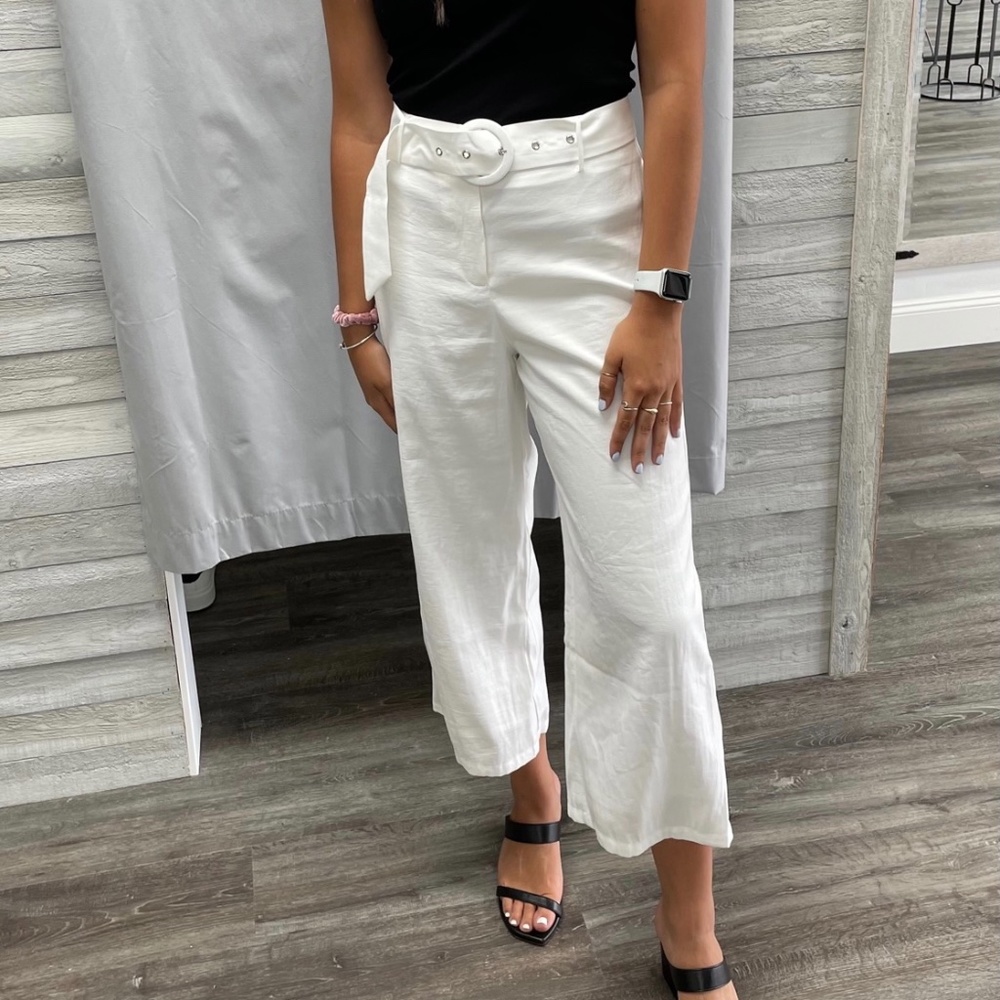 Lucy Paris White belted pant